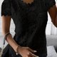 thumbnail image 1 of Camiseta De Encaje Con Cuello Redondo, Elegante Camiseta De Manga Corta Para Primavera Y Verano, Ropa De Mujer, 1 of 4