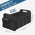 thumbnail image 4 of SUMMIT-Trunk Organizer, Collapsible Waterproof car Trunk Organizer for SUVs & Sedans, Car Storage Organizers with Reinforced Handles, Car Accessories for Women and Men, 2 Compartments, 52L, Black, 4 of 9