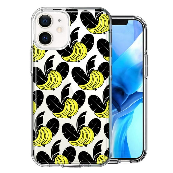 MUNDAZE For Apple iPhone 12 Mini Tropical Bananas Design Double Layer Phone Case Cover
