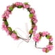 thumbnail image 4 of KAKOWELY 2 diademas de flores decorativas para fiesta, pulsera con corona de flores simulada, tocado, 4 of 4
