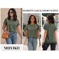 thumbnail image 4 of MOYIKO Short Sleeve Tunic Tops for Women Crew Neck Summer Shirts Business Blouses Dressy Casual, 4 of 8