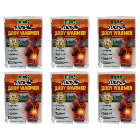 HotHands Supersize Body Warmer with Adhesive Up to 12 Hours of Heat Pack of 6
