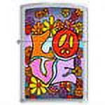 Zippo HIPPIE LOVE SATIN CHROME Lighter