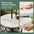 thumbnail image 5 of Round Outdoor Tablecloth with Umbrella Hole and Zipper, Coastal Shell Beige Tablecloth with Elastic Waterproof, Summer Ocean Shell Beach Patio Table Covers for 55" - 60" Picnic Pool Tables, 5 of 9