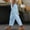 Sky Blue, variant on Womens Baggy Pants Straight Wide Leg Side Mesh Elastic Waist Drawstring Trousers Parachute Track Pocket Bottoms Leisure