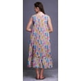 thumbnail image 4 of Bimba Gris Pâle14 Plume Coloré Mi-Mollet Vêtement de Nuit Femme Coton Imprimé Sans Manches Robe de Nuit Maxi XXX-Large, 4 of 6