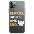 thumbnail image 1 of DistinctInk Clear Shockproof Hybrid Case for iPhone 11 Pro MAX (6.5" Screen) - TPU Bumper Acrylic Back Tempered Glass Screen Protector - Beards, Babes And BBQ, 1 of 1