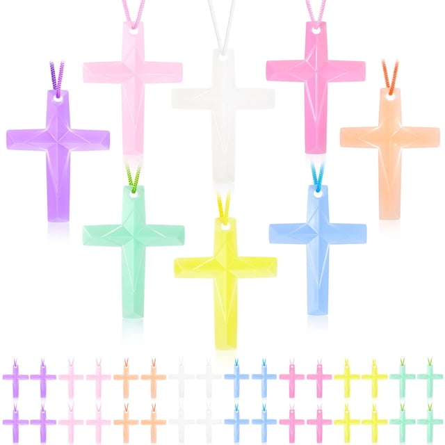 Collar con forma de cruz de cristal XIPENGKEJI, regalo religioso, 256 unidades