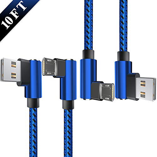 HTC Nexus OKRAY 4 Pack 10ft/3M Nylon Braided Android Charger Cord with Aluminum Connector Compatible for Android Micro USB Cable Black Blue Purple Red Sony LG and More Samsung Galaxy S7