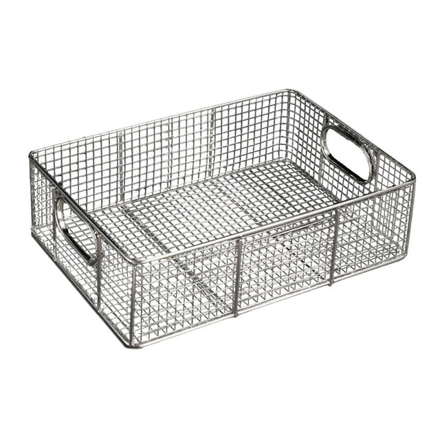 Luzkey Panier de Friteuse Organisateur, Récipient à Collations, Panier de Présentation en Fil d'Acier Inoxydable, Panier de Friteuse pour Comptoir de Cuisine, Table de Maison, Restaurant 38cmx25cmx10cm