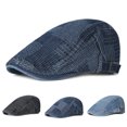 thumbnail image 1 of Dengjunhu Unisex Beret Adjustable Solid Color Vintage Sun Protection Denim Short Brim Hat for Outdoor, 1 of 7
