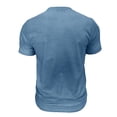 thumbnail image 5 of HOOMEUMY Men's Fashion Button Placket Short Sleeve Tops Lightweight Casual Basic Tees with Pocket for Daily Streetwear & Holiday Blue M, 5 of 6