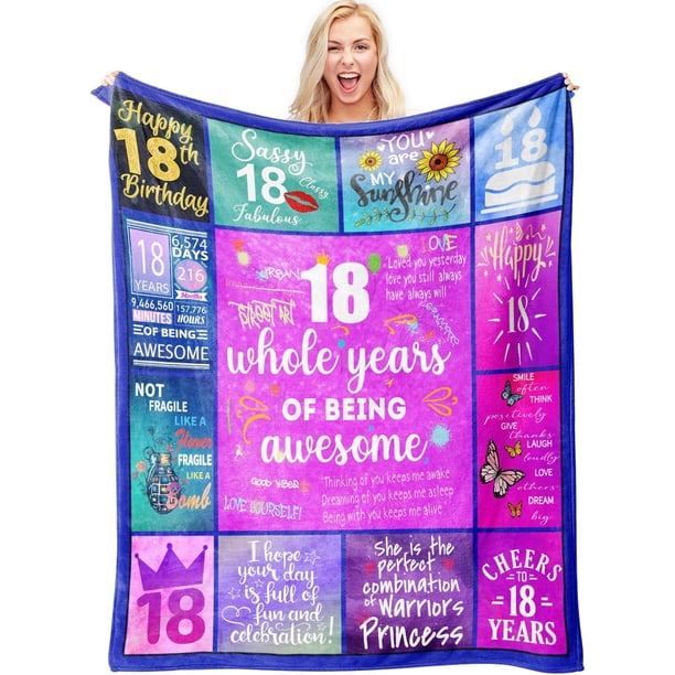 LHSHID Gifts for 18 Year Old Girl 18th Birthday Gifts for Girls Teen Girl Gifts 18 Years Old 18 Year Old Girl Gift Ideas 18 Year Old Gifts Birthday Gifts for 18 Year Blanket 60"x80"