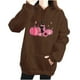 thumbnail image 1 of Sudadera holgada con hombros caídos y estampado de calabaza de Halloween para mujer, además de terciopelo, sudadera de talla grande, blusa Fridja fksj3823, 1 of 3
