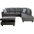 thumbnail image 5 of Cazenovia 103.50" Wide Dark Grey F09516A Faux Leather Sectional with Ottoman Left Hand Facing, 5 of 5