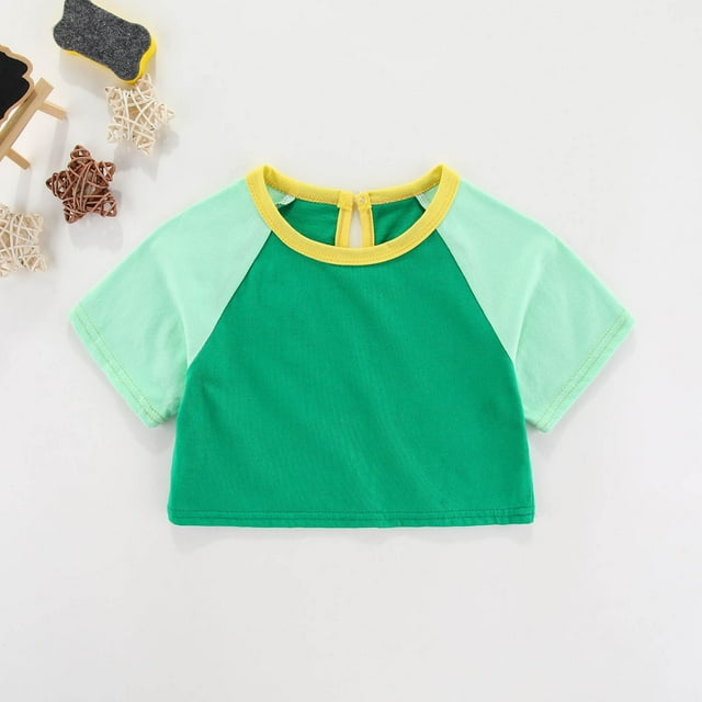 T-shirt Graphique pour Filles Col Rond Manches Courtes Crop Tops 50 % Économies d'Été