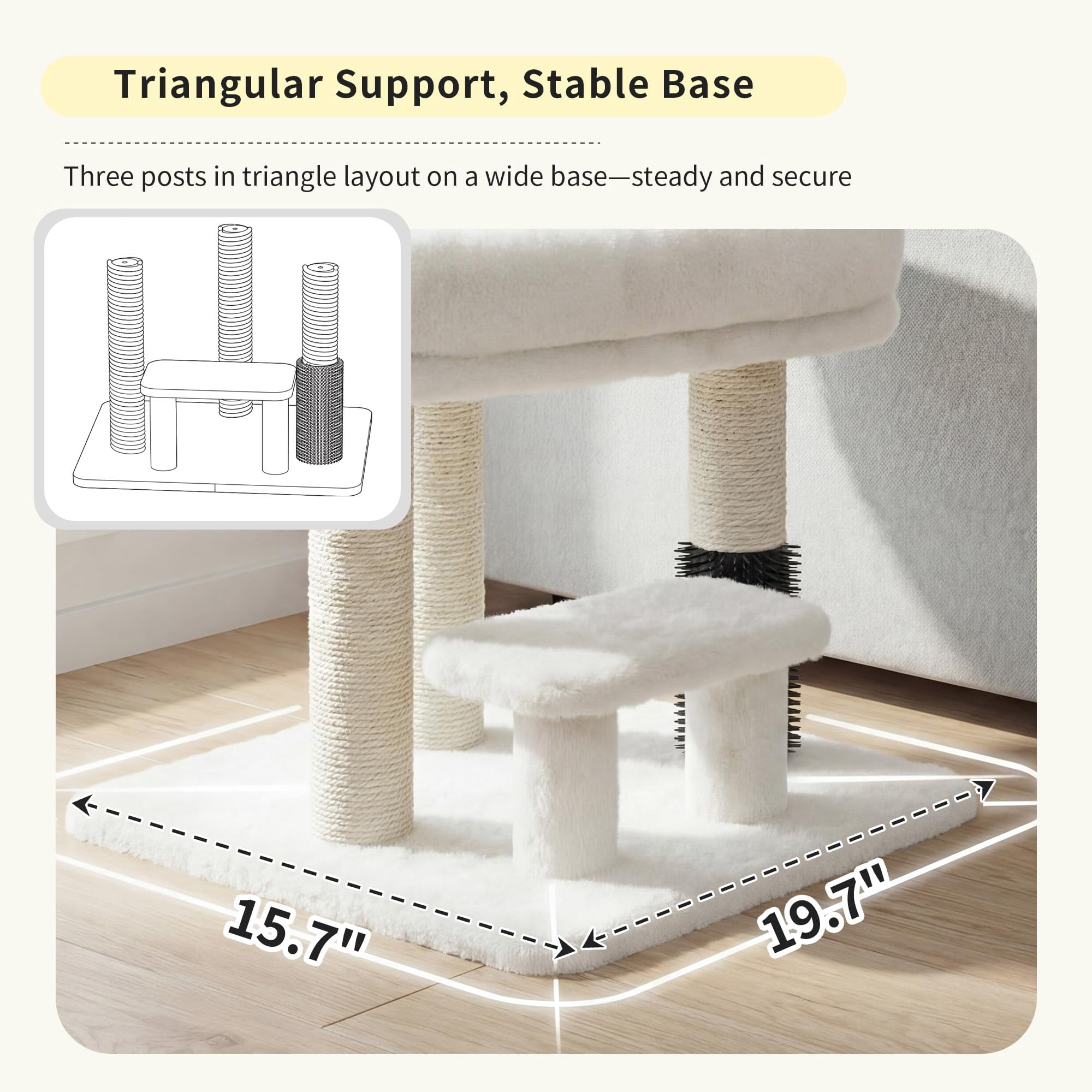 Cat Scratching Post Small Tree Tower Light Gray-15.7 Inch for Indoor Cats