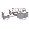 thumbnail image 4 of vidaXL 9 Piece Garden Lounge Set with Cushions Poly Rattan Brown, 4 of 5
