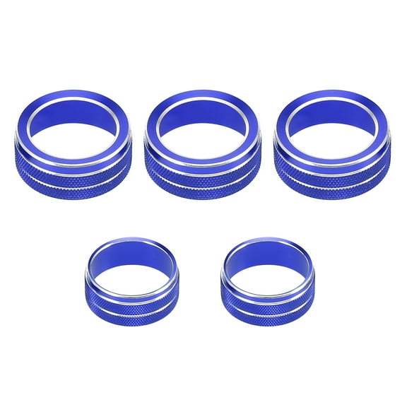 5pcs Air Conditioner Sound Volume Switch Knob Cover Ring Aluminum Alloy Blue for Honda Accord 10th Generation 18-20