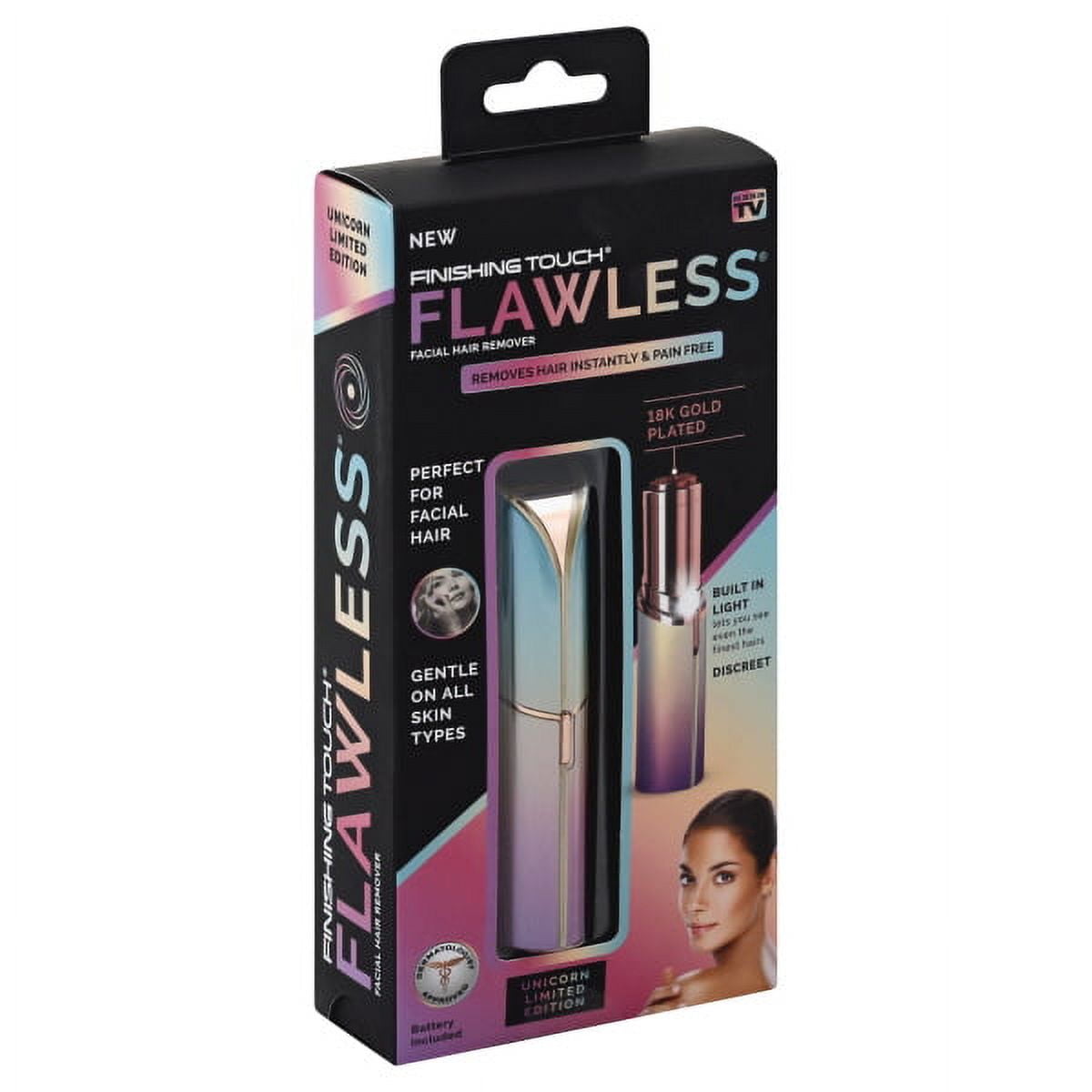 Finishing Touch Flawless, Original Facial Hair Remover, 18K Gold Plated, Unicorn, As Seen on TV