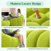 99 Bubble Couch Modern, Oversized Curved Couches, Lazy Floor Sofa, Lemon Green Bubble Couch, Modern Upholstered Comfy Mesh Fabric 3D Honeycomb Shape Couches for Living Room, Office, Apartment