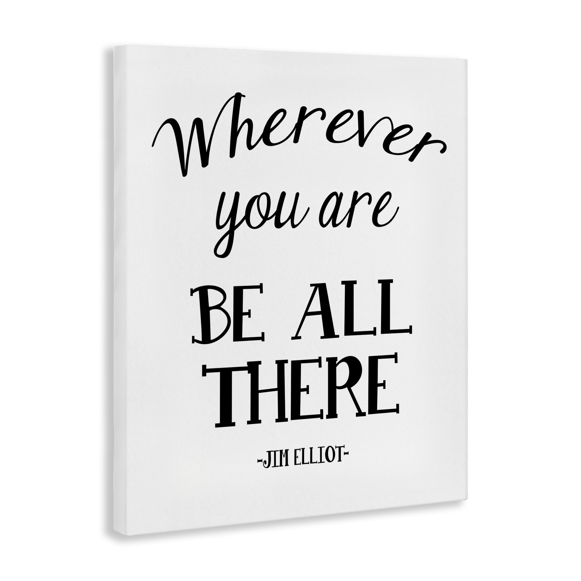 Stupell Industries Be All There Sentiment Text & Numbers Painting Wrapped Canvas Art Print Wall Art, 16 x 20