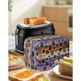thumbnail image 4 of Purple Brown Small Toaster Cover 2 Slice, Kitchen Appliance Covers, Rustic Farmhouse Dog Paw Vintage Toaster Oven Cover with Loop, Bread Machine Cover Polyester Dust Cover Protection, 4 of 4