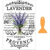 3pcs/Set Lavender Rub on Transfers for Furniture and Craft 12x6 inch Vintage Logo Furniture Decal Lavender HERBES DE Provence Transfer Rub on Decals with 1pc Scraper for Furniture Home Decor