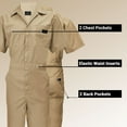 thumbnail image 4 of ACTIVE UNIFORMS Coveralls Workwear Men Short Sleeve Coveralls (Khaki, 3X-Large Tall), 4 of 7
