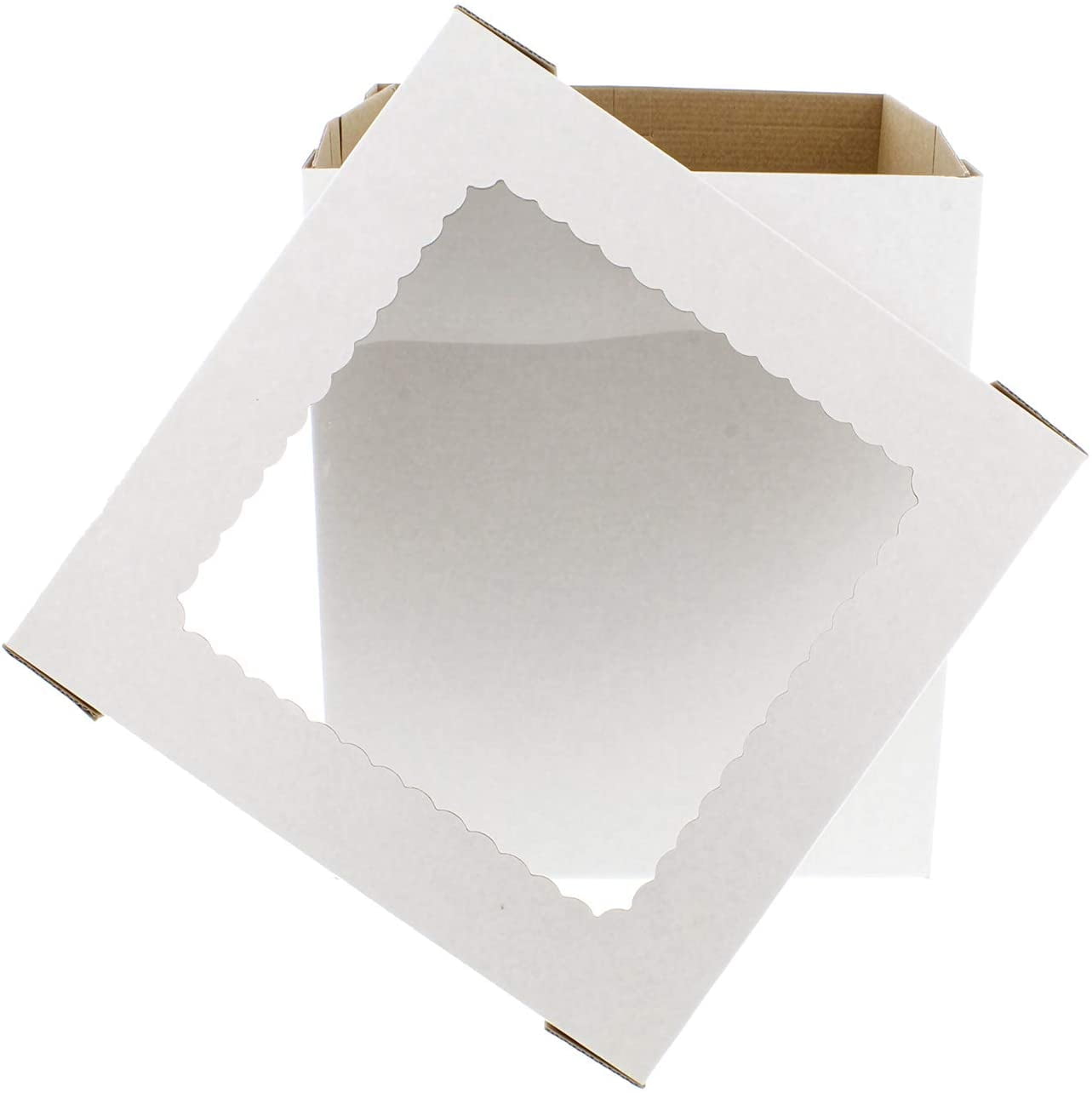 Special T Cake Boxes with Window 15pk 10 x 10 x 5in White Bakery Boxes Dessert Boxes Disposable Cake Containers 