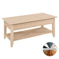 thumbnail image 5 of Coder Crossing Traditional Alder Wood Coffee Table with Shelf in Natural, 5 of 5