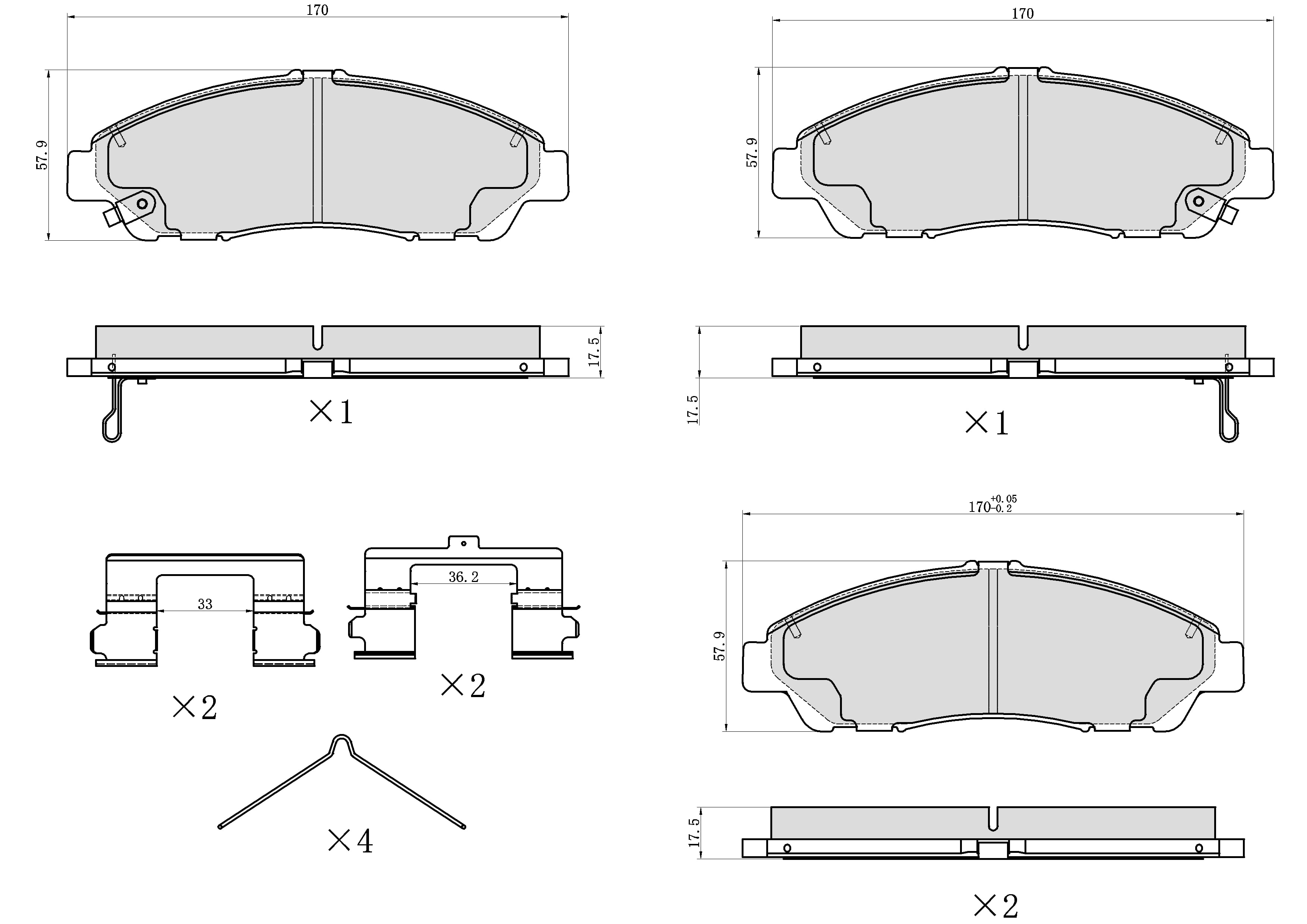 Winstop Brake Pad Set, Front WS.1378.0.C, Honda Pilot 2022-2009