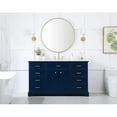 thumbnail image 6 of Elegant Decor Americana 60" Metal MDF Marble Single Bathroom Vanity in Blue, 6 of 8