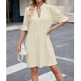 thumbnail image 5 of ZANKLEY Dress for Women V Neck Short Sleeves Casual Flowy Summer Beach Vacation Shifts, 5 of 13