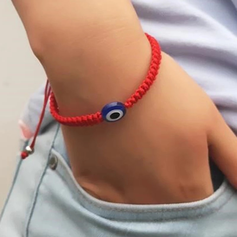 Women Braided Demon Eye Charm Bracelet 