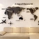thumbnail image 2 of Pegatinas de pared acrílicas 3D con mapa del mundo, pegatinas de espejo tridimensionales, decoración de fondo de dormitorio y oficina, 2 of 4