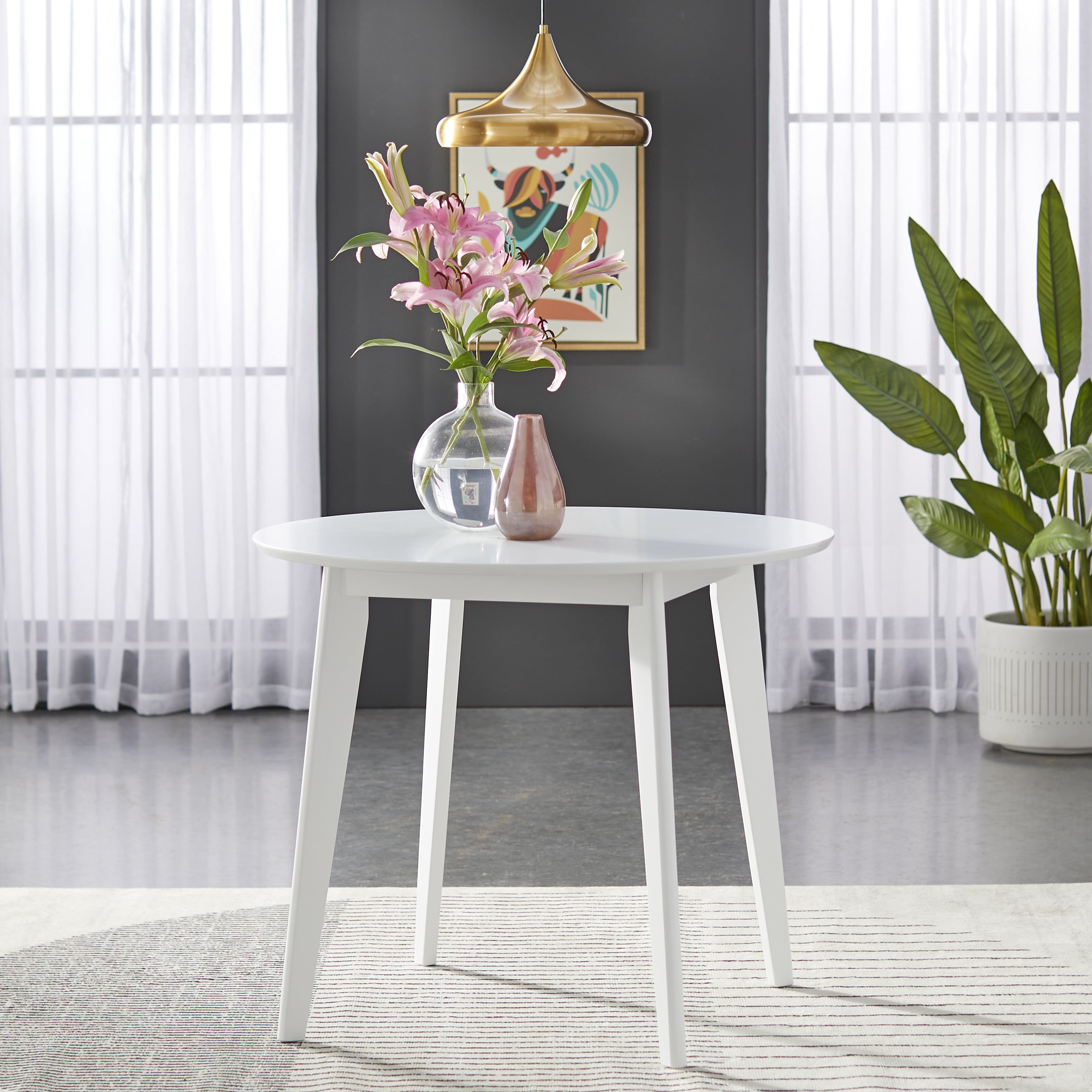 TMS Dafina Indoor Dining Chairs, Set of 2, White/Gray