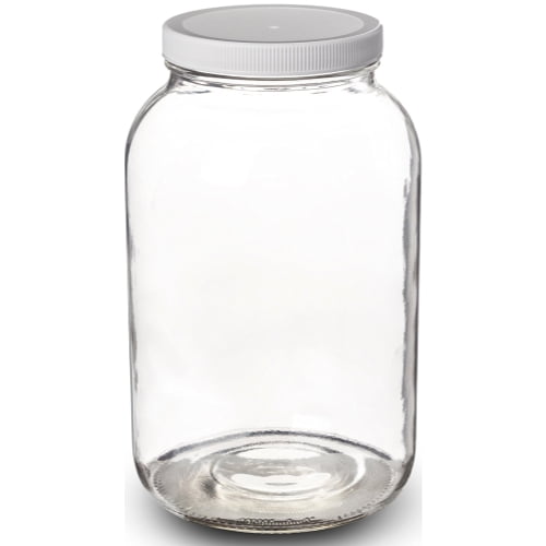 1Gallon Glass Jar Wide Mouth with Airtight Plastic Lid USDA Approved