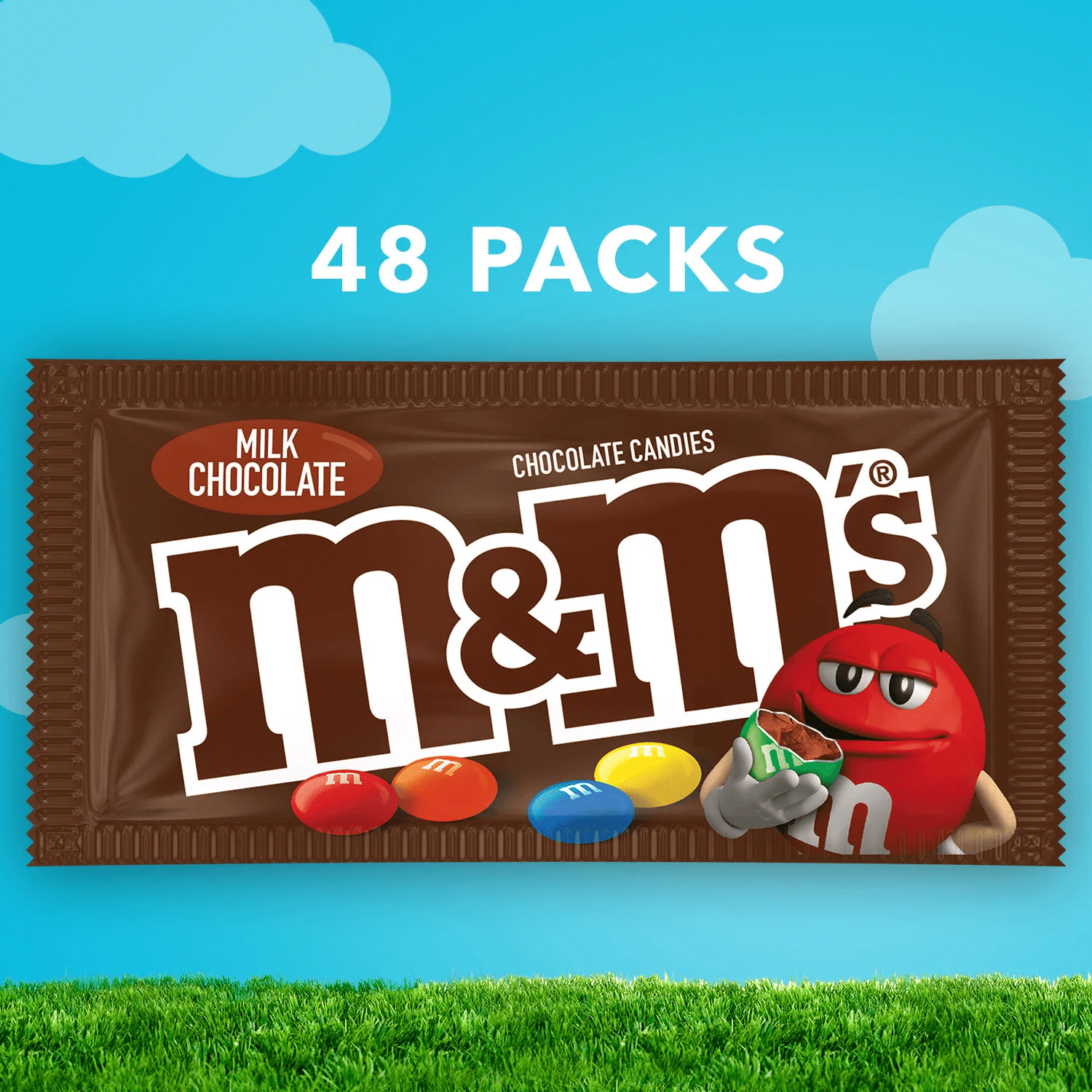 M&M'S Milk Chocolate Candy, Full Size Bulk Candy, 48 ct./1.69 oz.