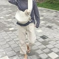 thumbnail image 4 of Tongliya 1pcs Cloth Outing Bag Puppy Bag Pet Backpack Canvas Single Shoulder Cat Bag Diagonal Step Out Carrying Bag Small (Applicable Weight Less than 8kg) Pure White (No Bears), 4 of 7