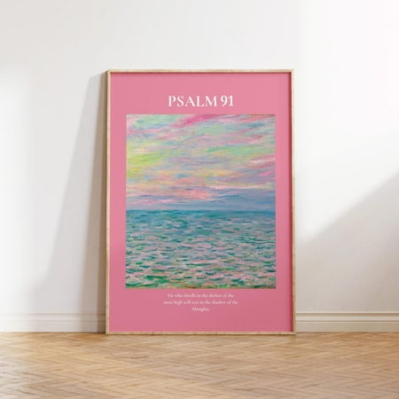 Psalm 91 Christian Wall Art, Bible Verse Poster, Unframed Paper Poster 8x10in