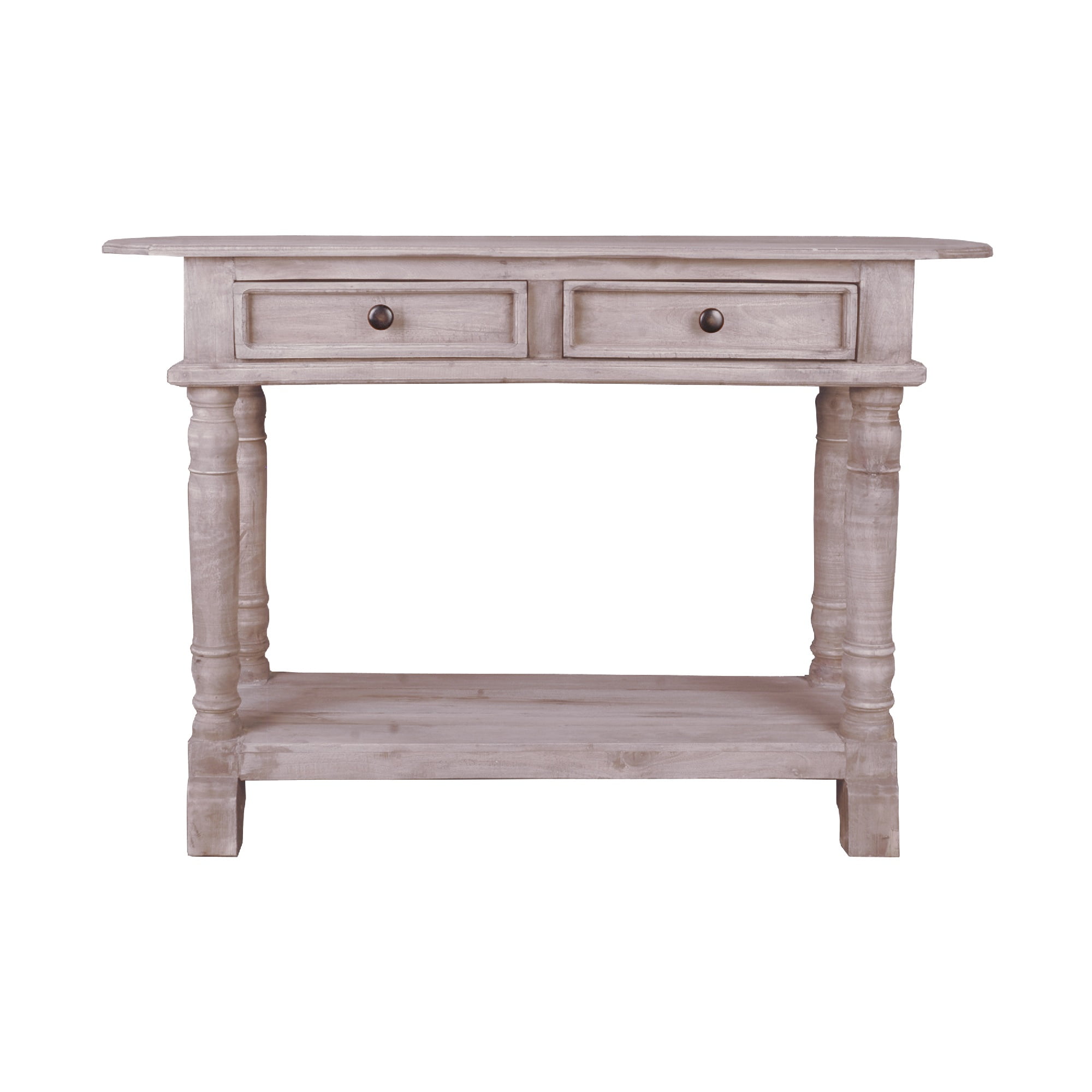 The Hamptons Collection 47" Natural Limewash Cottage Console Table with