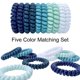 thumbnail image 3 of Spiral Hair Ties, Coil Hair Ties, Elastic Phone Cord Hair Ties , Hair Coils 10Pcs-Blue Teal White,Ponytail Holder for Women Men, 3 of 4