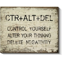 Inspirational Wall Art CTR ALT DEL Canvas Prints Poster, Stretched and Framed, Office Motto Wall Decor for Living Room Bedroom Classroom, 12x16 Inch