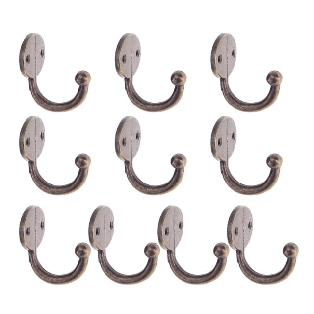 Perchero antiguo de aleación de Zinc para colgar en la pared, soporte para llaves, colgador de ropa, 10 Uds.