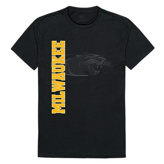 W Republic Apparel 515-199-E27-02 University of Wisconsin Milwaukee Mens Ghost Tee, Black - Medium