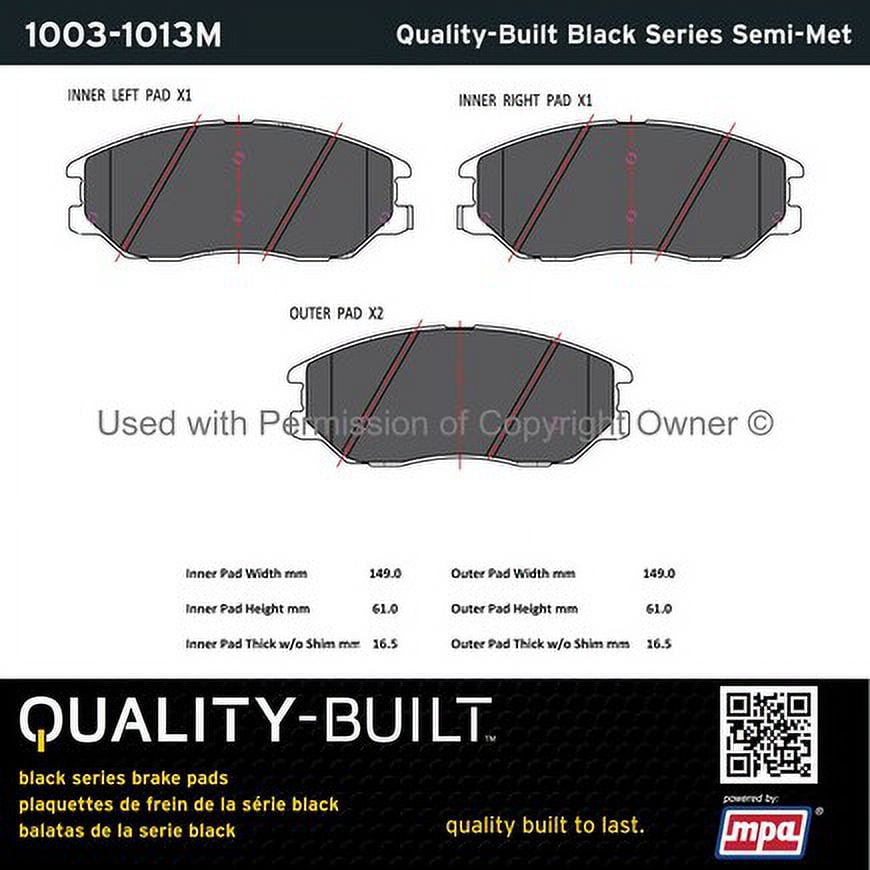 Mpa Electrical 1003-1013M Quality Built Black Series Semi Metallic Brake