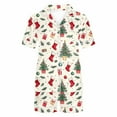 thumbnail image 5 of FDGIU Women's Christmas Pajama Short Set, 2-Piece Short Sleeve Lapel Top & Shorts, Holiday Print Matching Lounge & Sleepwear, 5 of 7