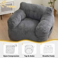 thumbnail image 3 of GOODONE Giant Bean Bag Chairs for Adults,Big Comfy Chair Sofa for Bedroom Living Room, Large Lazy Bean Bag Chair with Pocket Armrests for Gaming, Reading,Grey,L, 3 of 8