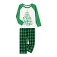 thumbnail image 3 of Family Matching Christmas Pajamas, StarLetter Print Long-Sleeved Tops + Plaid Pattern Trousers Sleepwear Outfits, 3 of 10